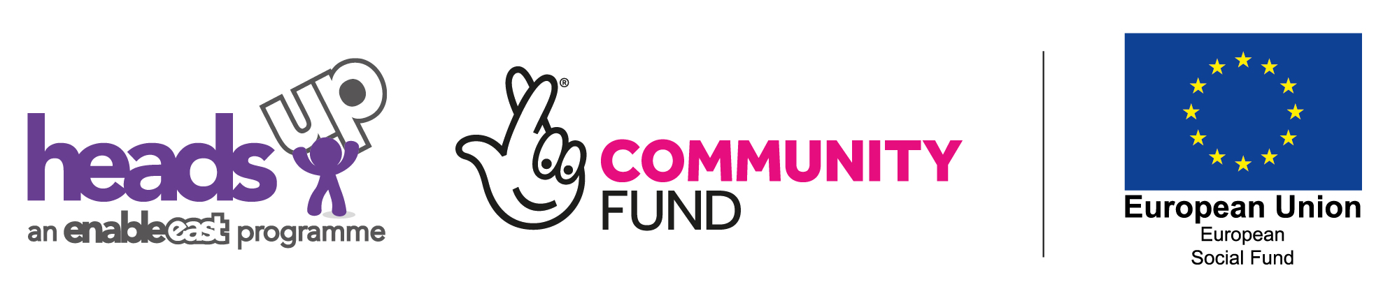 Headsup, Community Fund and European Union Social Fund Logos