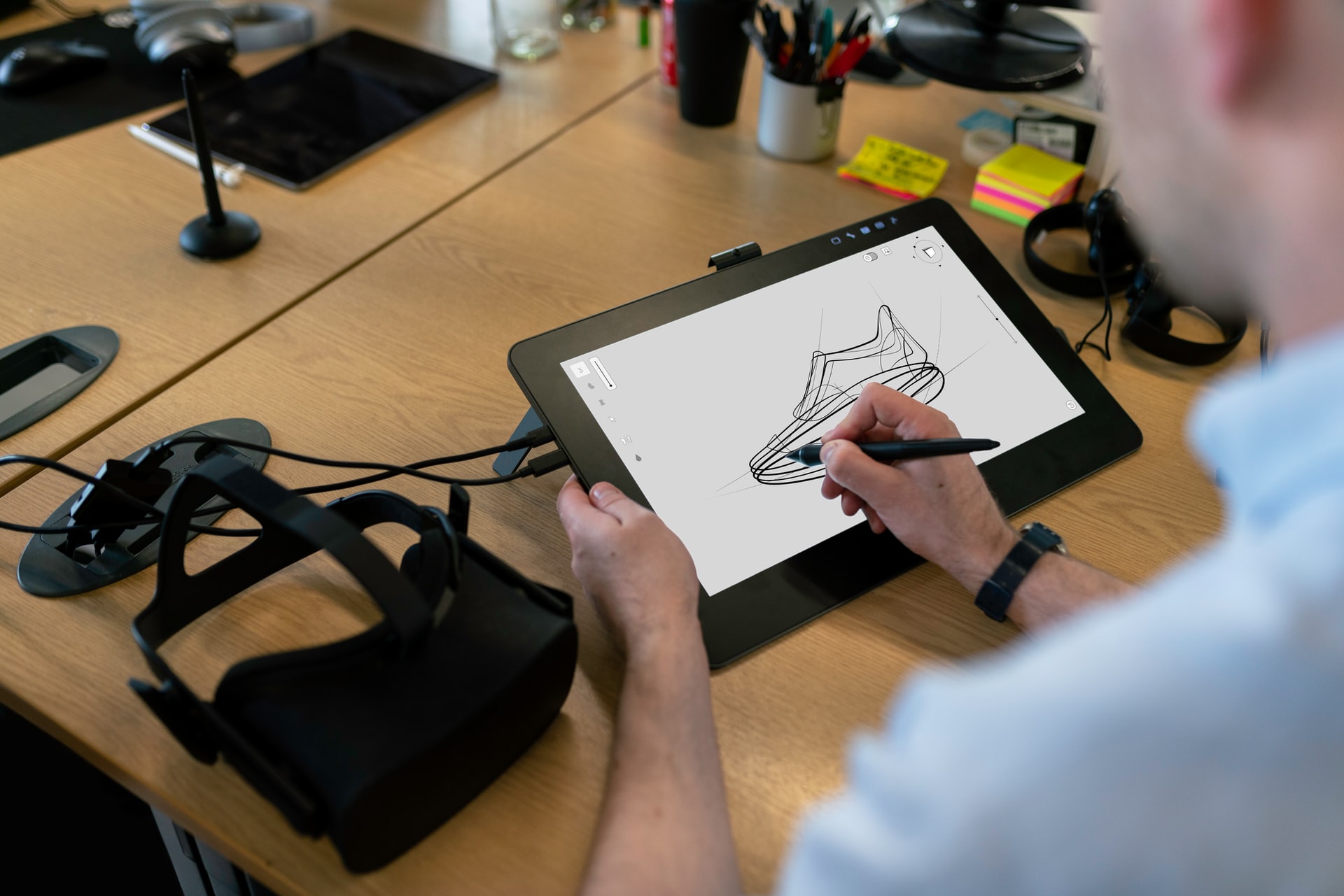 technical drawing on a tablet