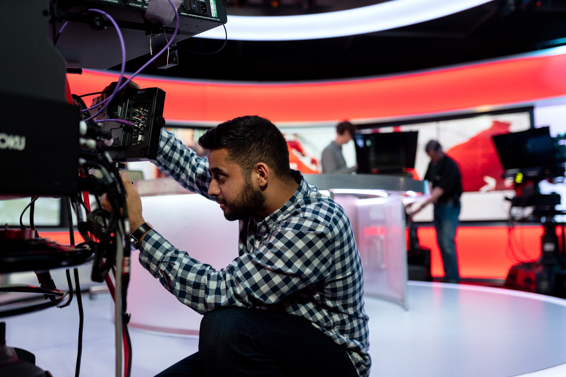 Camera Operator in tv studio 